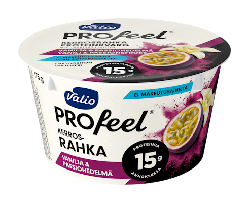 Valio PROfeel kerrosrahka 175g vanilja-passiohedelmä laktoositon