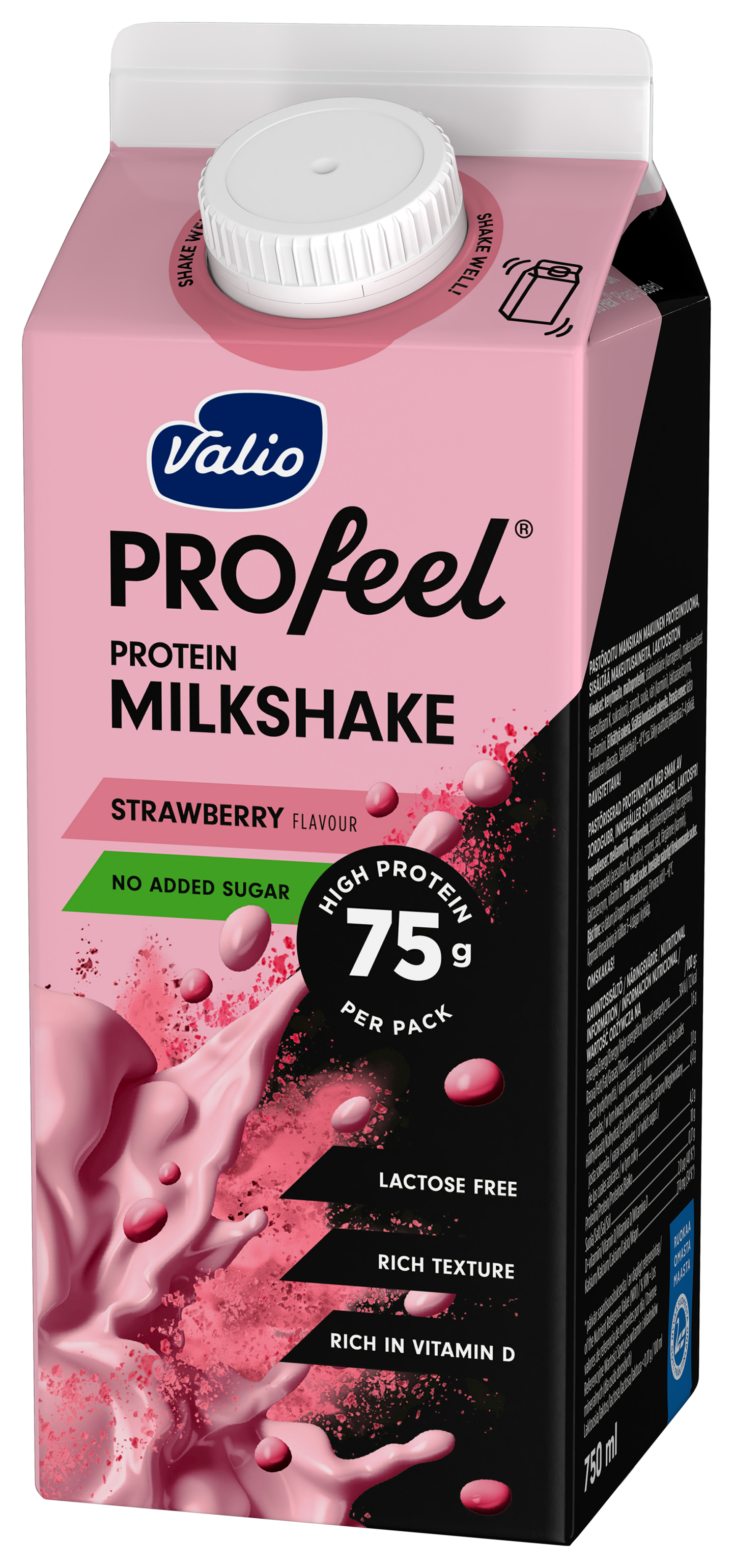Valio PROfeel proteiinipirtelö 0,75l mansikka laktoositon