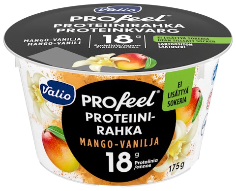 Valio PROfeel proteiinirahka 175g mango-vanilja sokeroimaton laktoositon