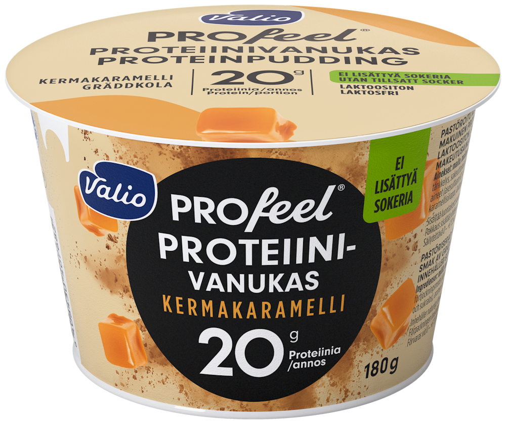 Valio PROfeel proteiinivanukas 180g kermakaramelli laktoositon —  HoReCa-tukku Kespro