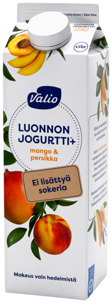 Valio Luonnonjogurtti+ 1kg mango & persikka laktoositon