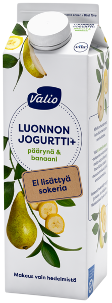 Valio Luonnonjogurtti+ 1kg päärynä&banaani laktoositon