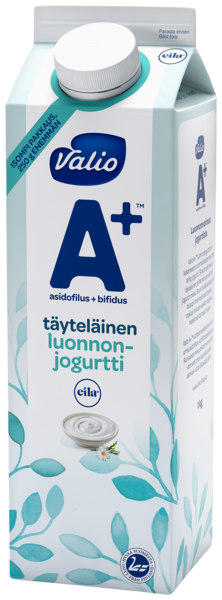 Valio A+ luonnonjogurtti 1kg täyteläinen laktoositon