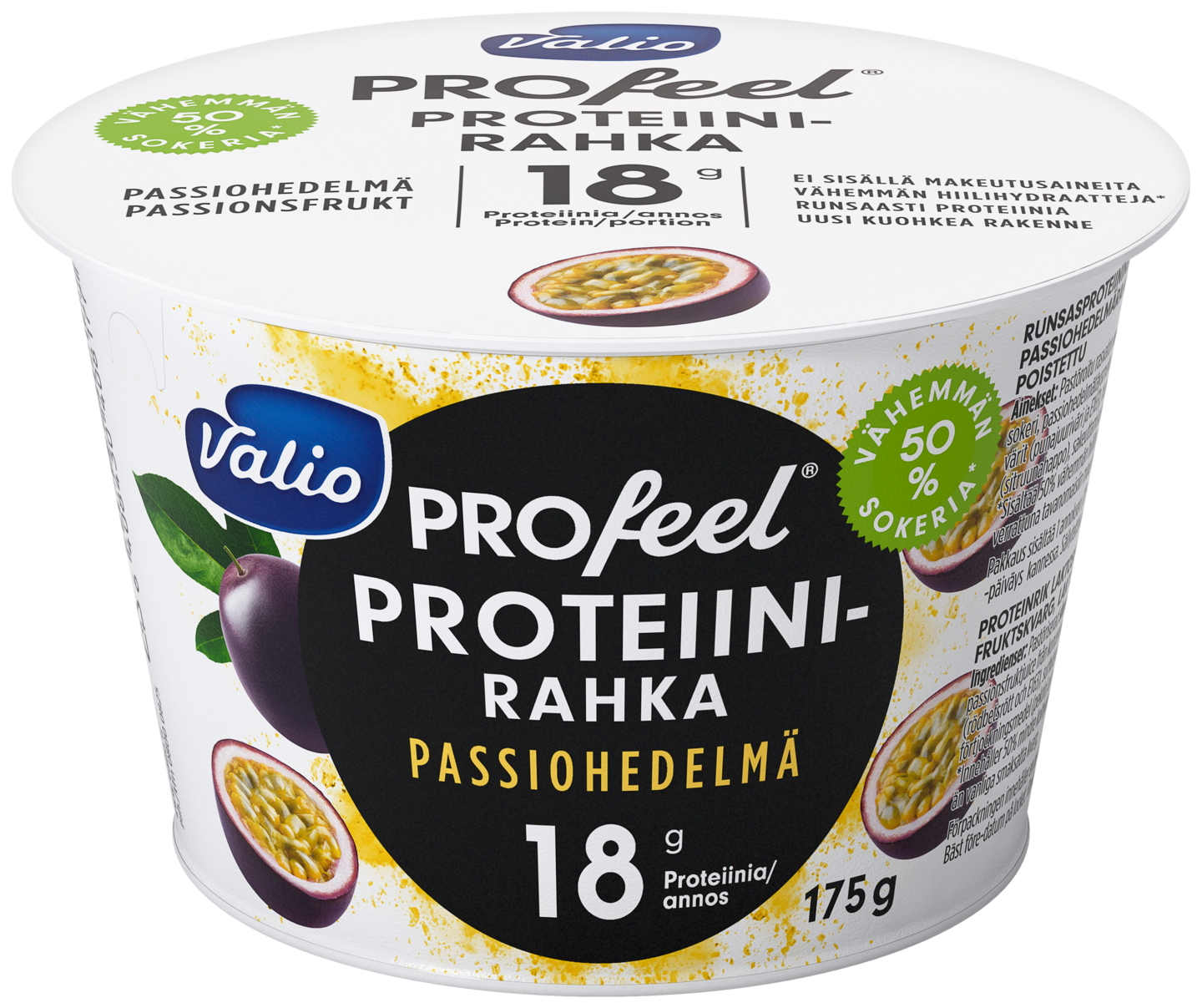 Valio Profeel proteiinirahka 175g passiohedelmä vähemmän hiilihydraatteja laktoositon