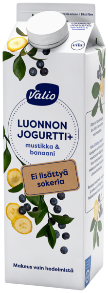 Valio Luonnonjogurtti+ 1kg mustikka&banaani laktoositon