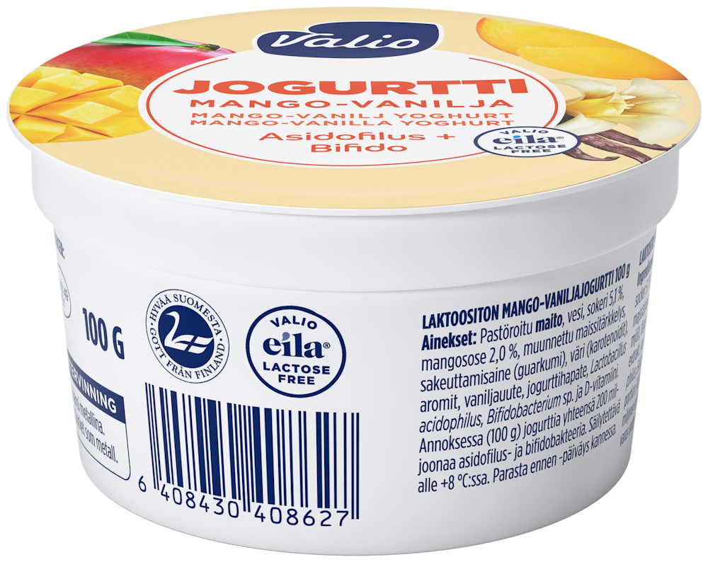 Valio jogurtti 100g mango-vanilja laktoositon — HoReCa-tukku Kespro