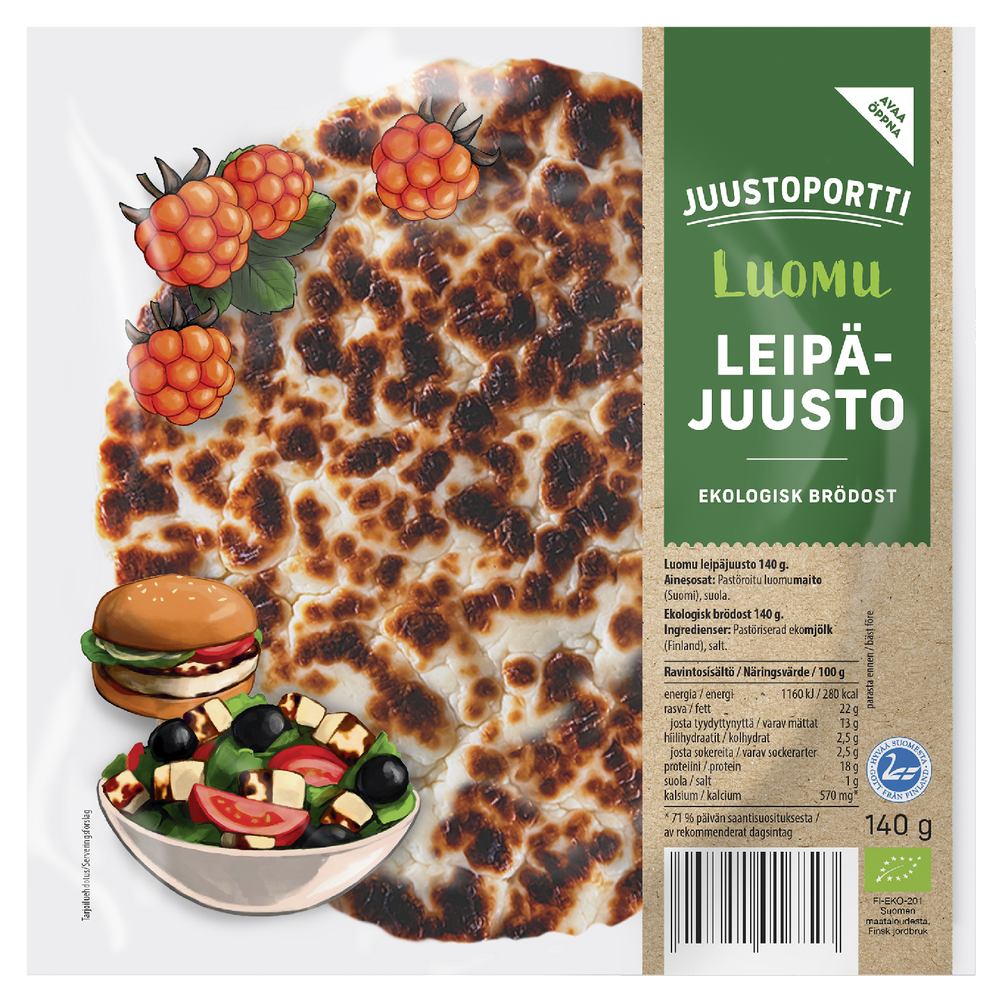 Juustoportti Luomu Leipäjuusto 140 g