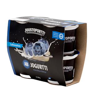 Juustoportti AB-jogurtti mustikka 4x120g  laktoositon