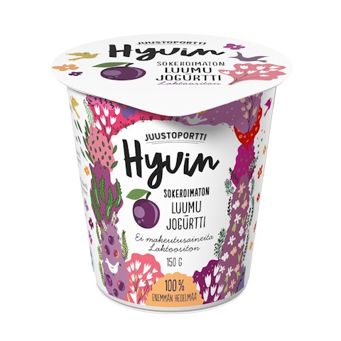 Juustoportti Hyvin sokeroimaton jogurtti 150 g luumu laktoositon