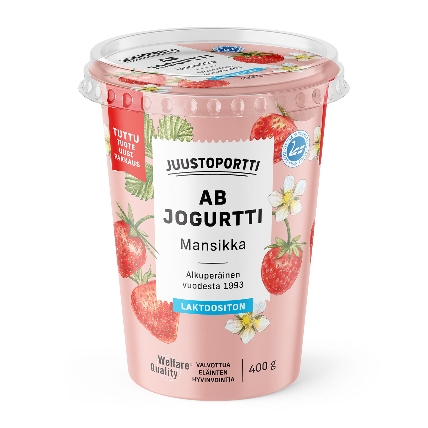 Juustoportti AB-jogurtti 400g mansika laktoositon