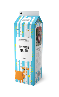 Juustoportti Rasvaton maito 1l