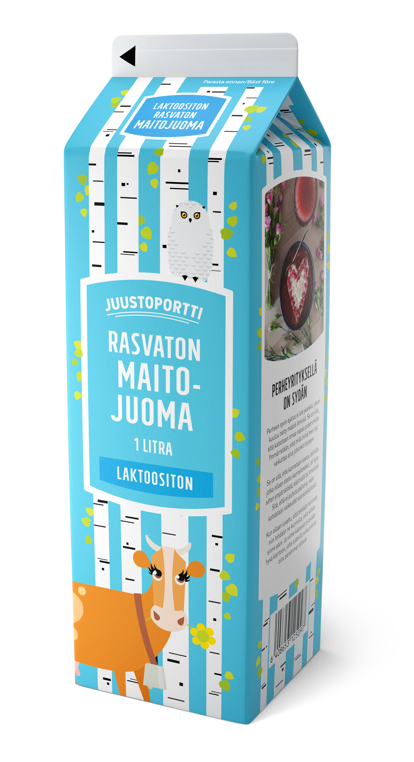 Juustoportti laktoositon rasvaton maitojuoma 1l