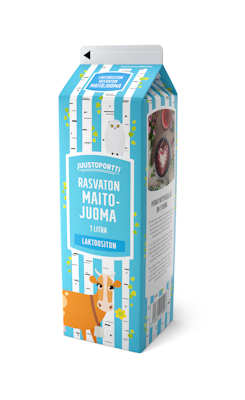 Juustoportti laktoositon rasvaton maitojuoma 1l