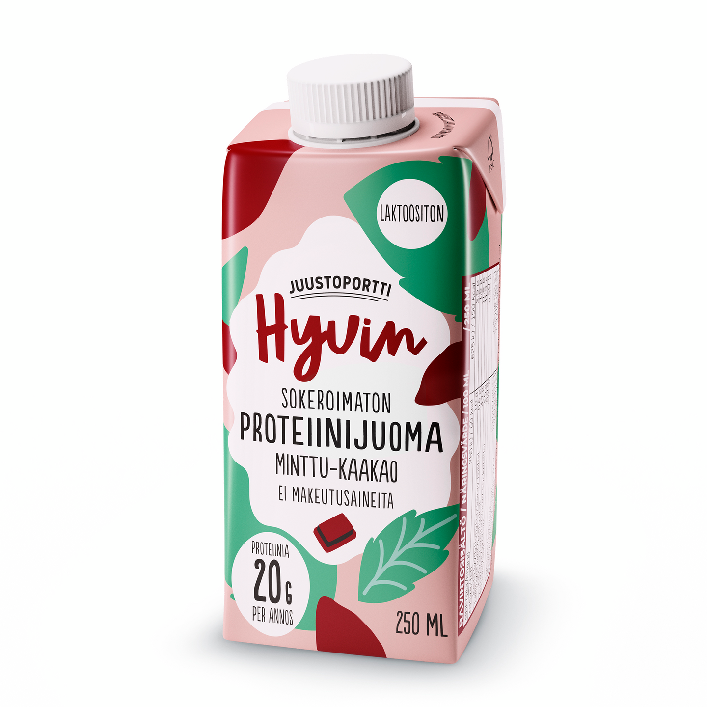 Juustoportti Hyvin sokeroimaton proteiinijuoma 250ml minttu-kaakao laktoositon