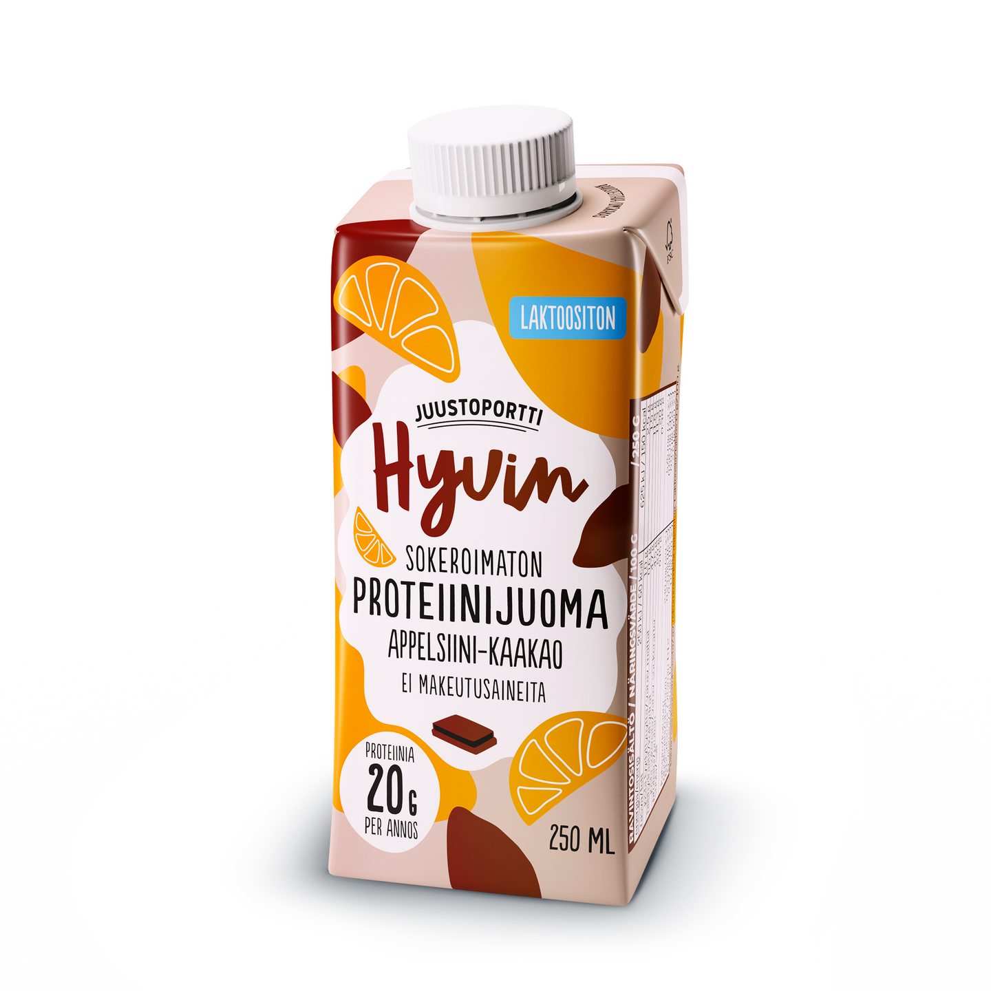 Juustoportti Hyvin sokeroimaton proteiinijuoma 250ml appeksiini-kaakao laktoositon