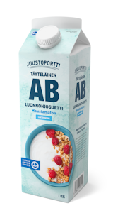 Juustoportti täyteläinen AB-luonnonjogurtti 1kg maustamaton laktoositon