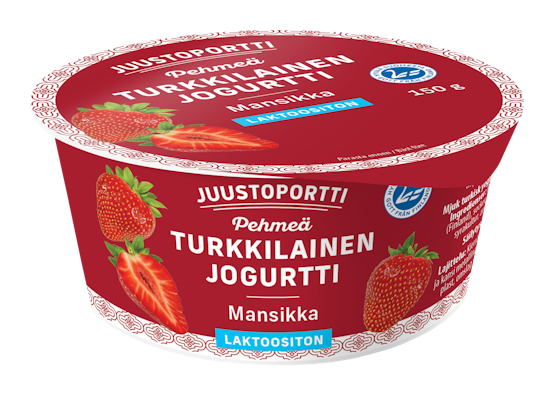 Juustoportti pehmeä turkkilainen jogurtti 150g mansikka laktoositon