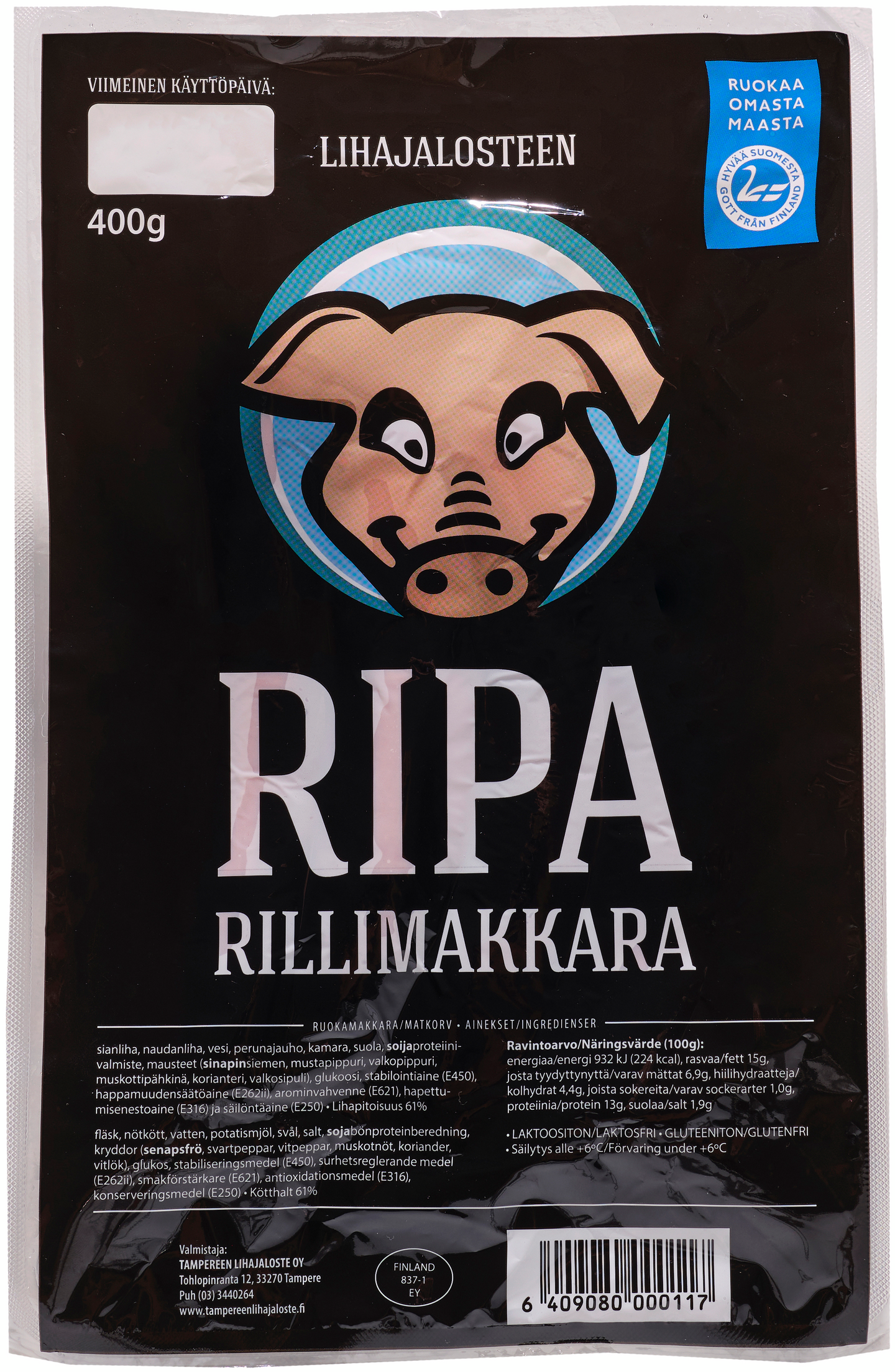 Lihajaloste Riparilli grillimakkara 400g