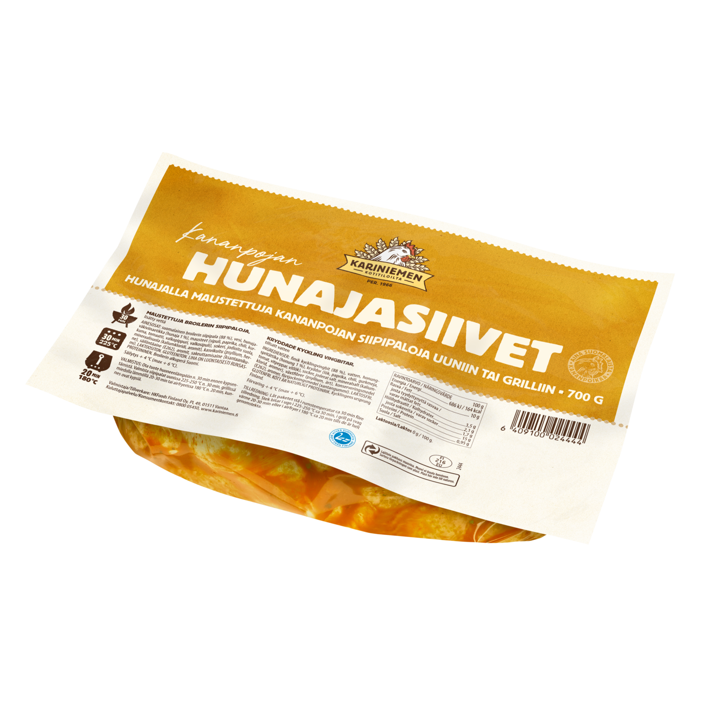 Kariniemen Kananpojan hunajasiivet 700g