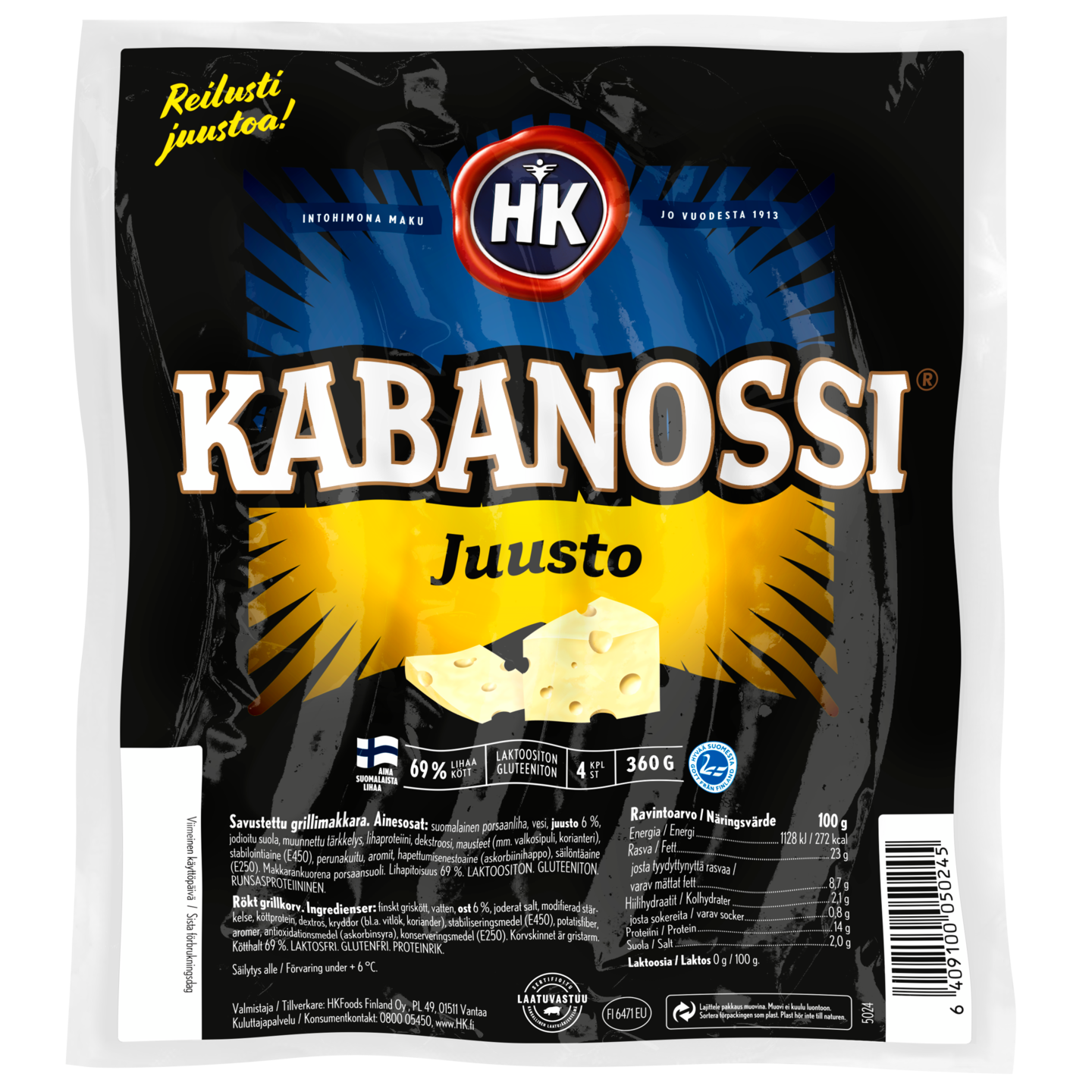 HK Kabanossi 360g juusto