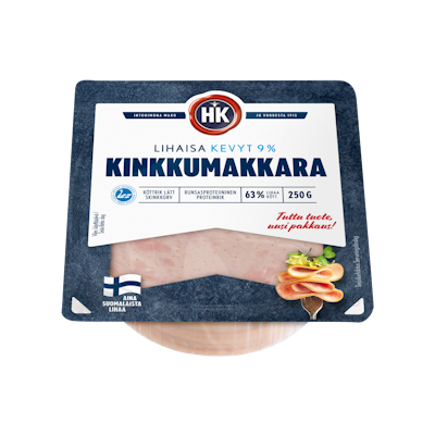 HK Lihaisa Kevyt kinkkumakkara 9% 250g