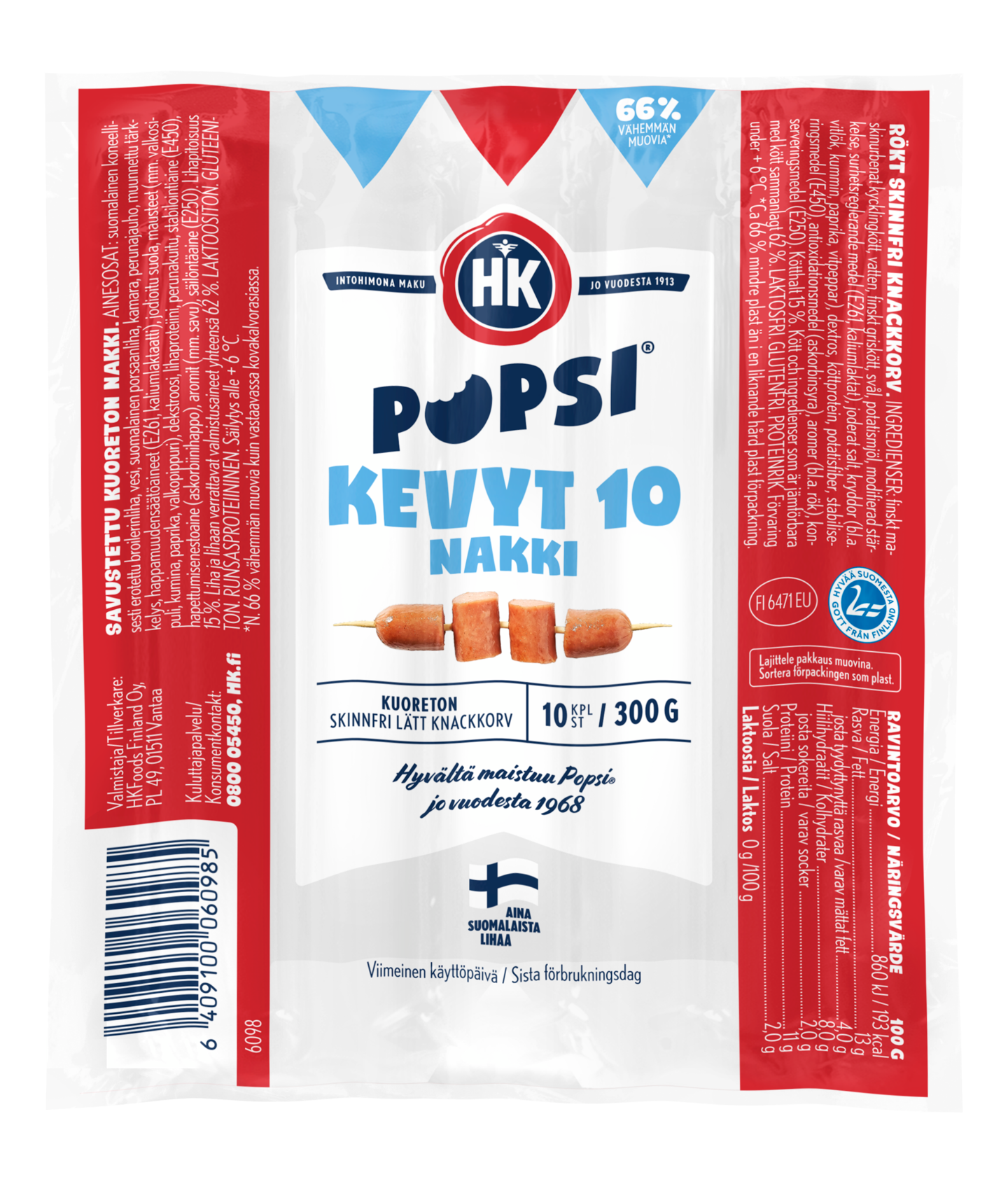 HK Popsi Kevyt 10 nakki 300g