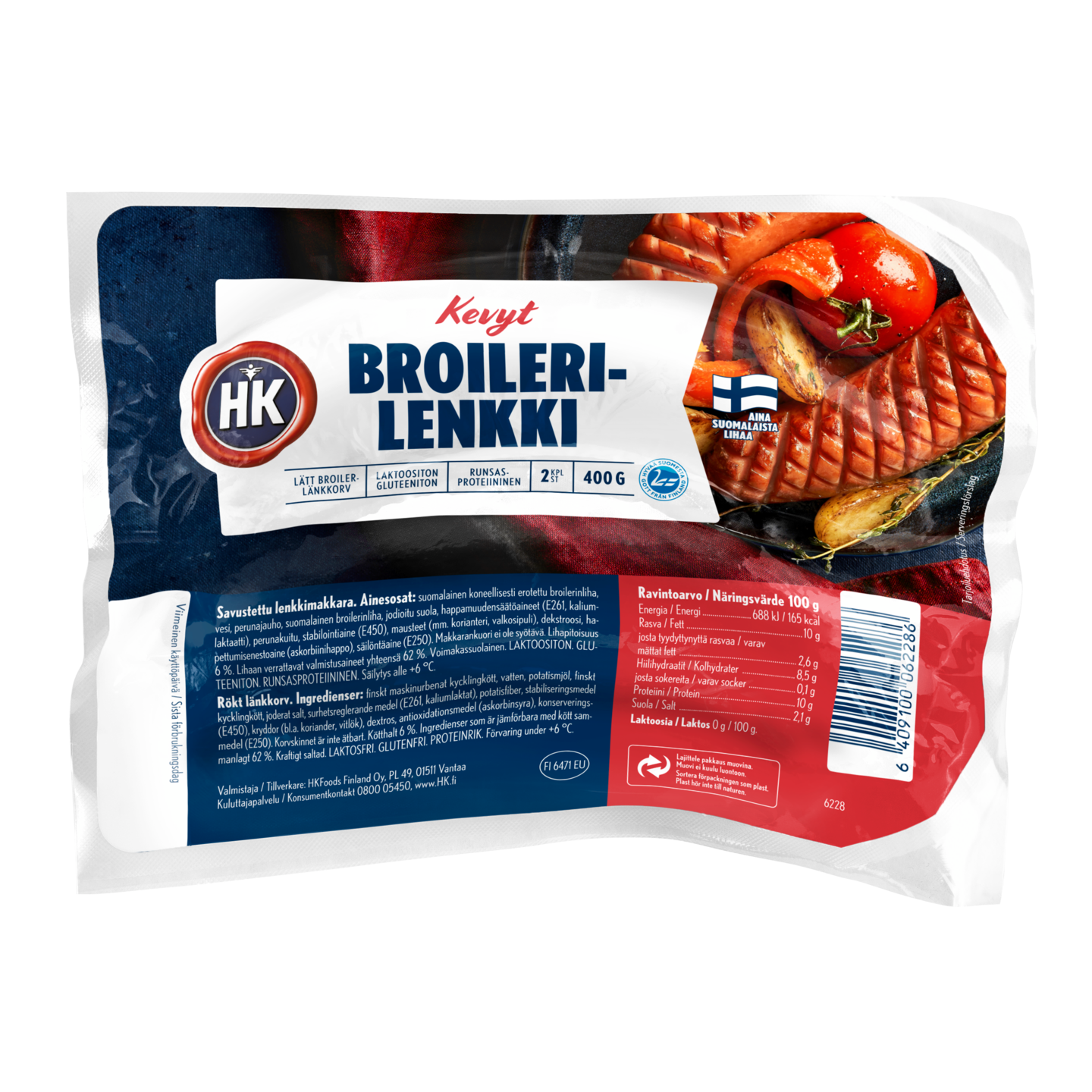 HK Kevyt Broilerlenkki 400g