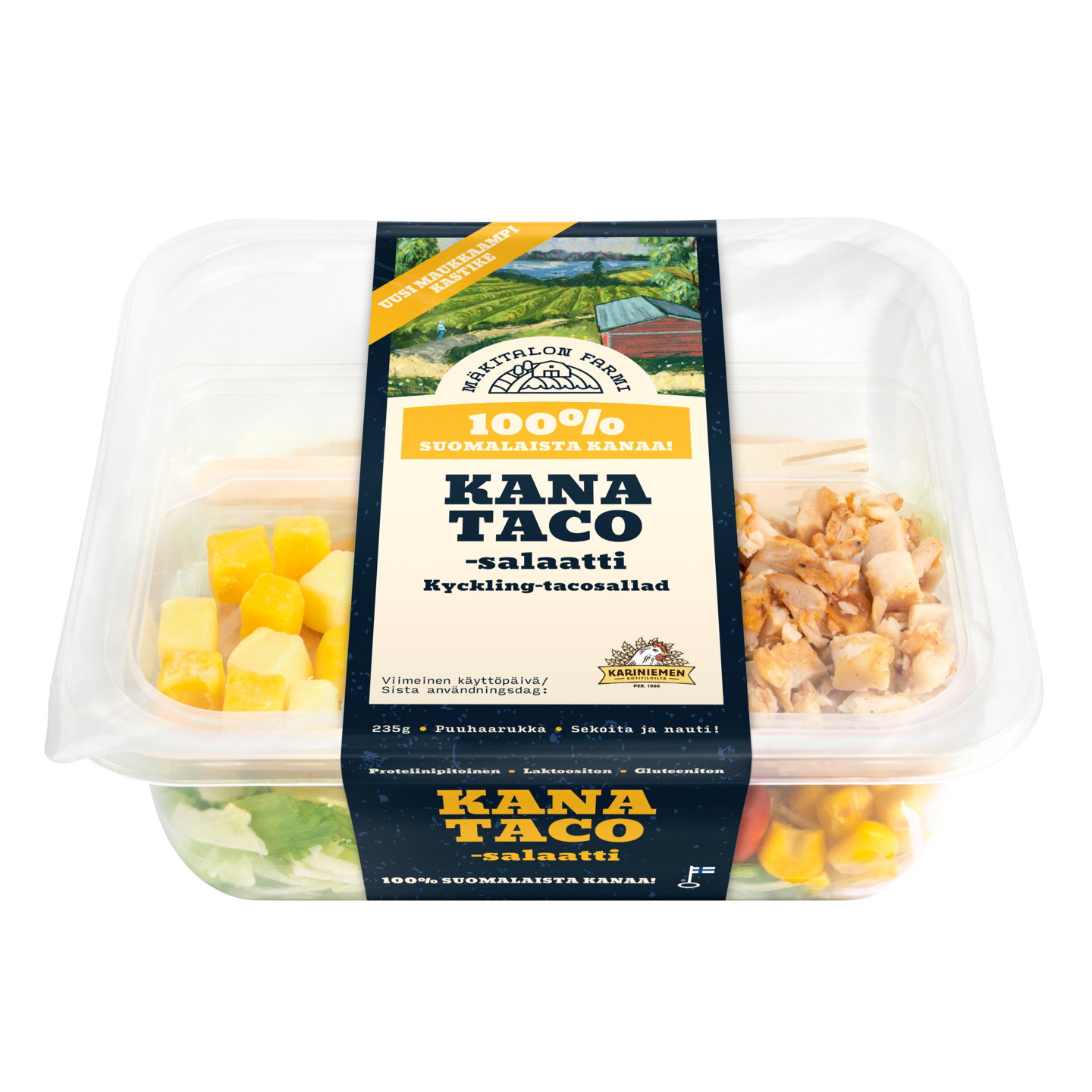 Mäkitalon Farmi salaattiateria kana-taco 235g