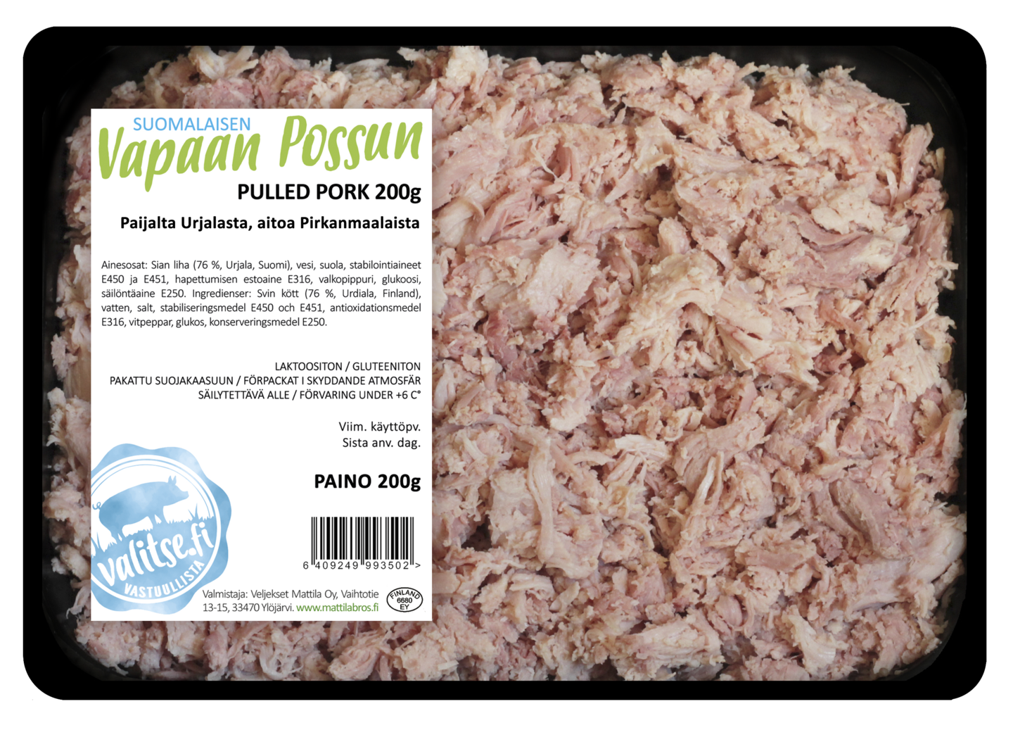Vapaan Possun Pulled pork 200g | K-Ruoka Verkkokauppa
