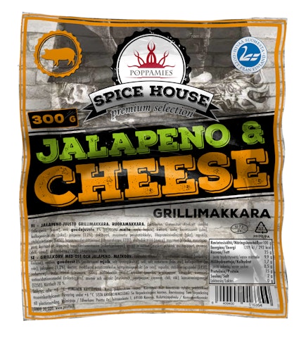 Poppamies grillimakkara jalapeno-cheese 300g