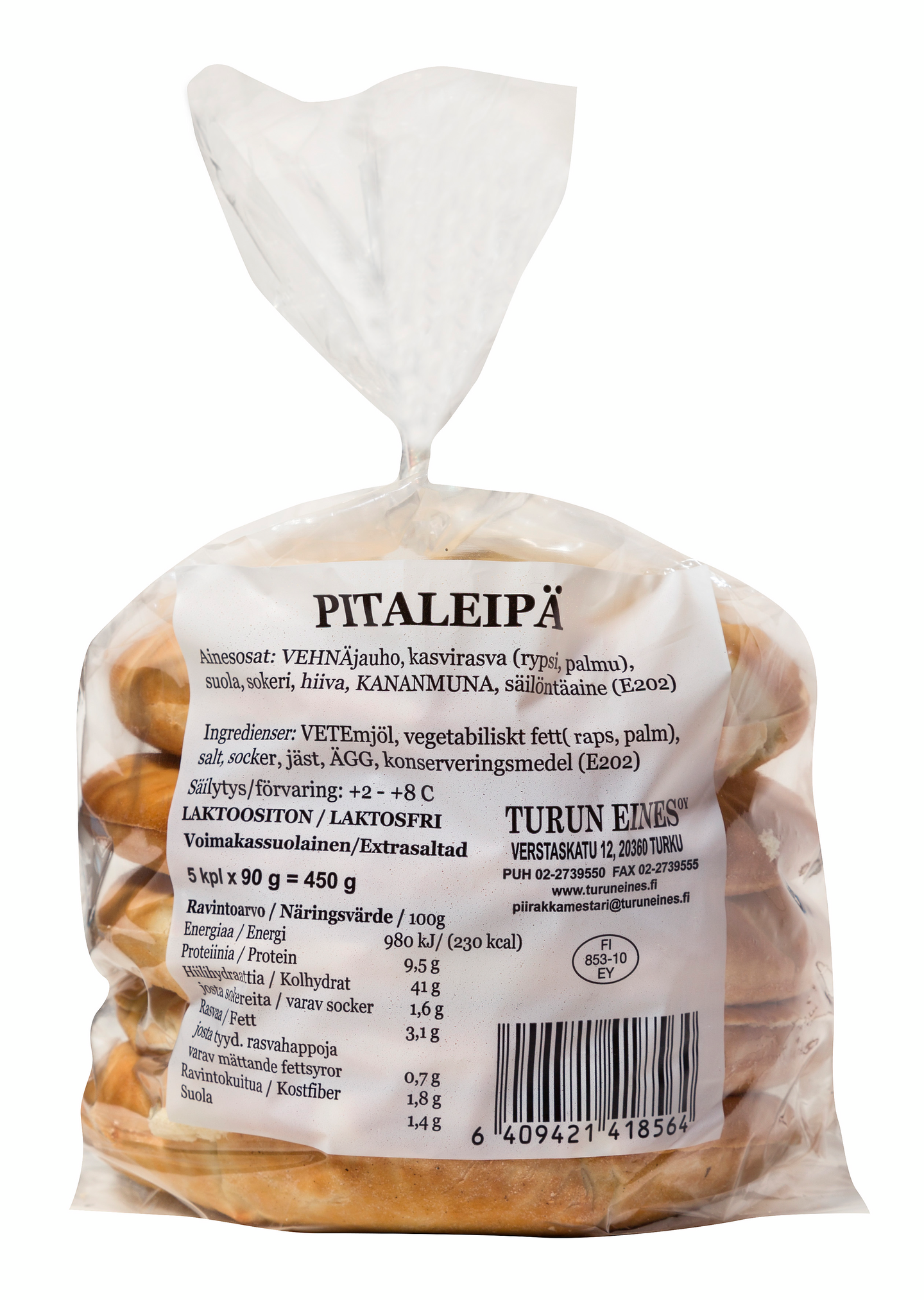 Turun Eines Pitaleipä 90g/5kpl. — HoReCa-tukku Kespro