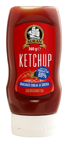 Auran Ketchup 360g Vähemmän suolaa ja sokeria.