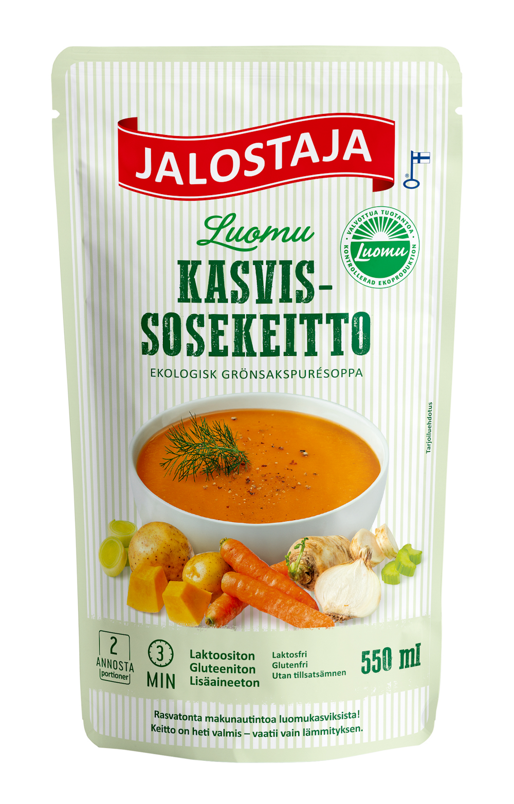 Jalostaja kasvissosekeitto 550ml luomu — HoReCa-tukku Kespro