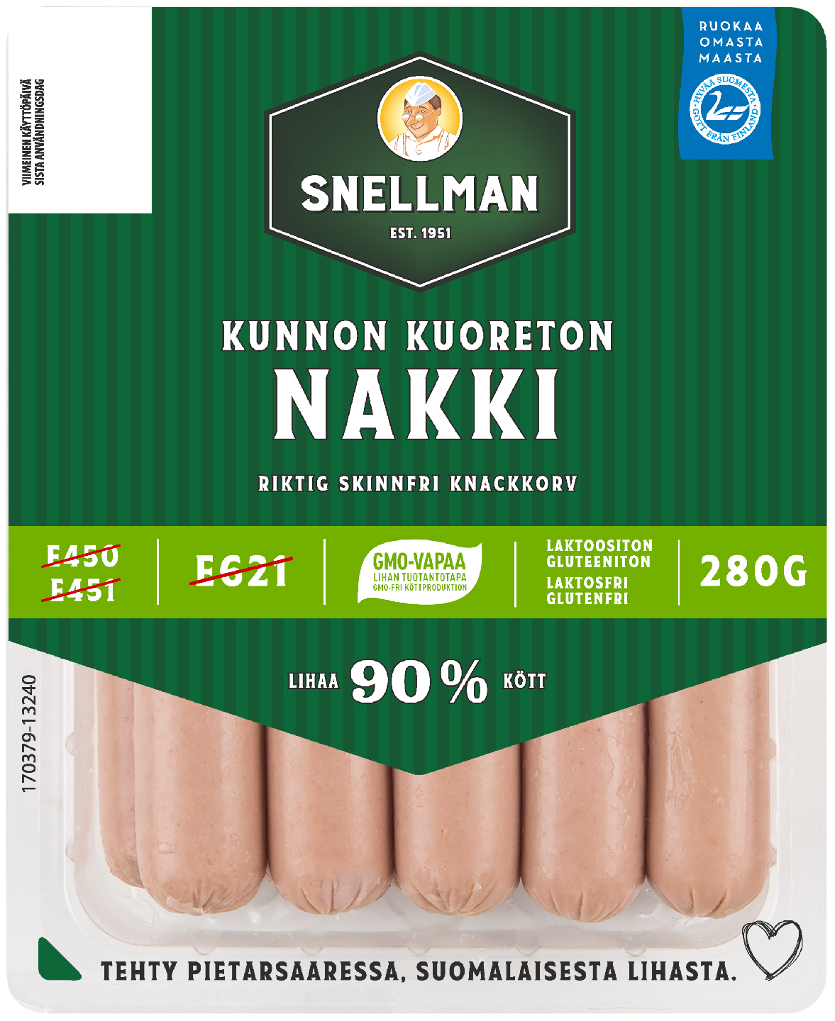 Snellman kunnon kuoreton nakkimakkara 280g