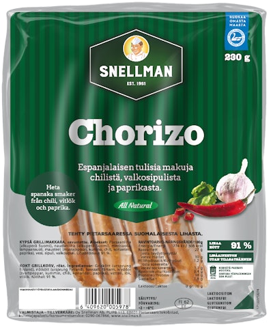 Snellman All Natural chorizo 230g