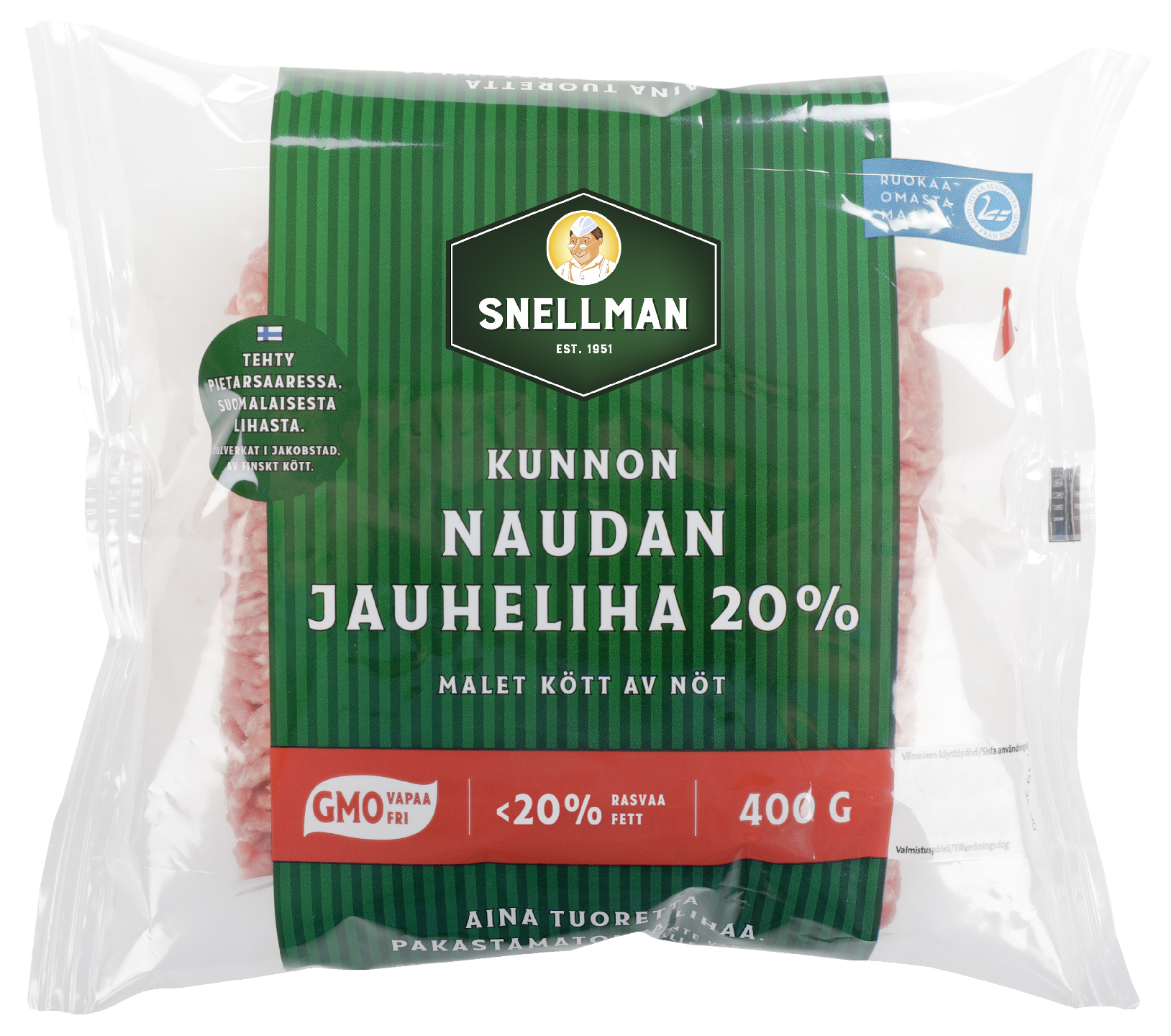 Snellman 400 g Kunnon naudan jauheliha 20 %