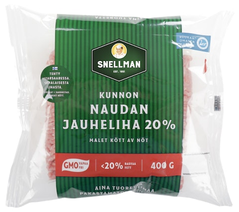 Snellman 400 g Kunnon naudan jauheliha 20 %