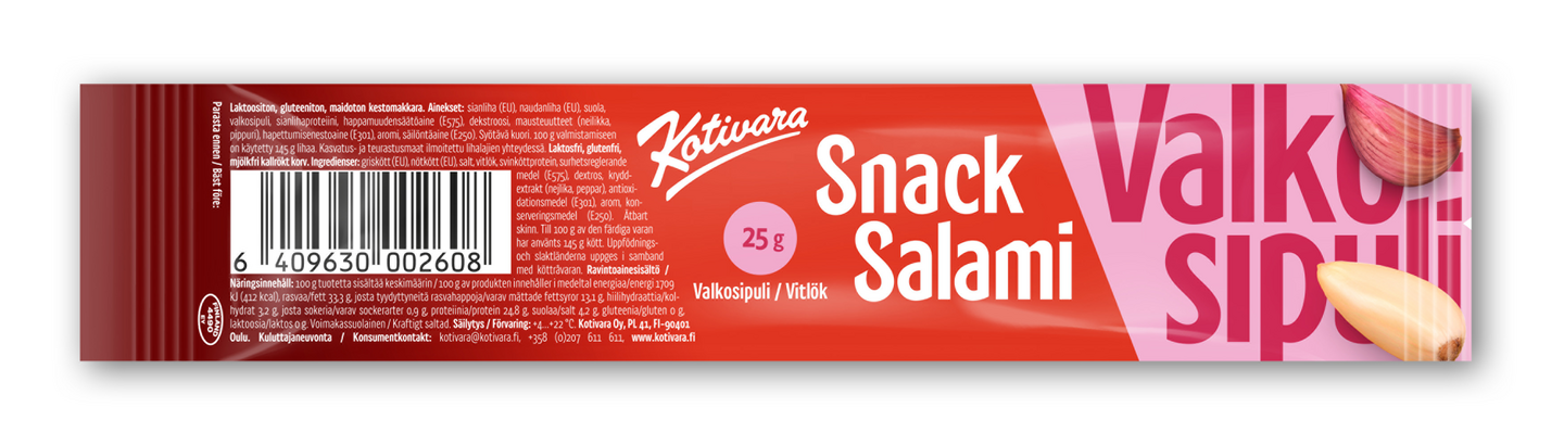 Kotivara Snack Salami valkosipuli 25g