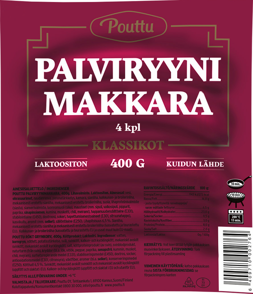 Pouttu palviryynimakkara 400g