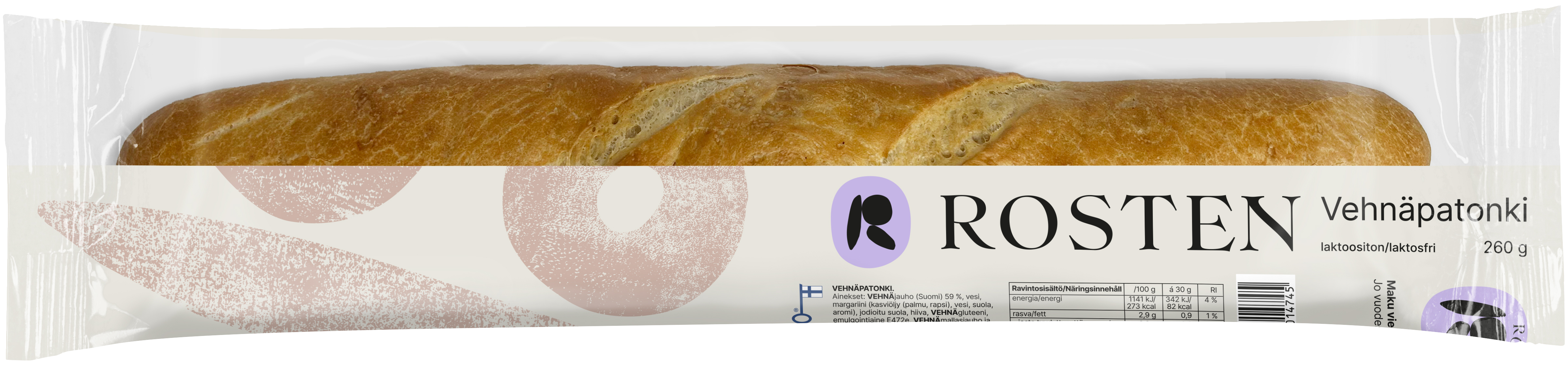 Rosten Vehnäpatonki 260 g, pakattu