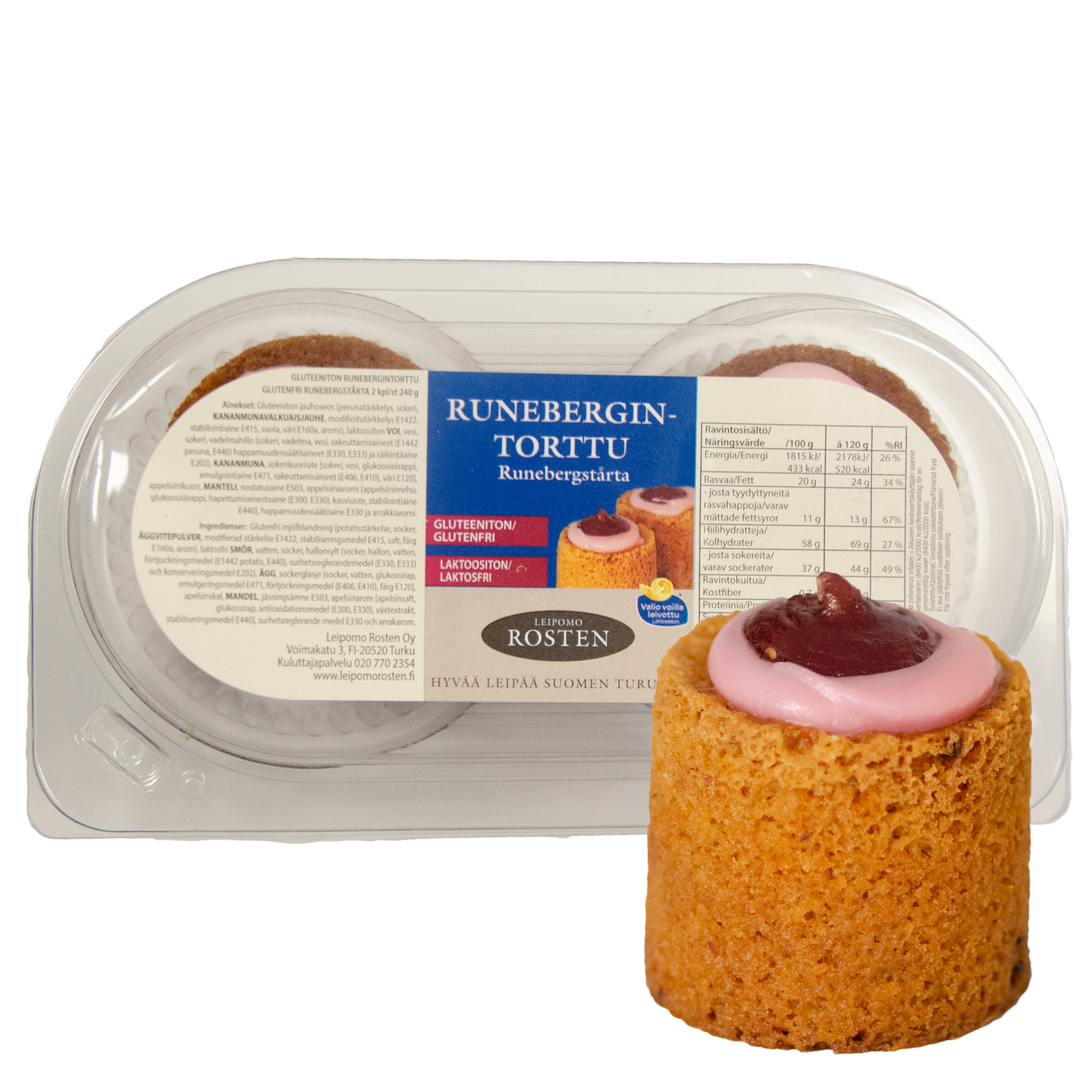 Rosten Runebergintorttu 240g gluteeniton | K-Ruoka Verkkokauppa