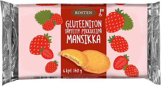 Rosten pikkuleipä 140g mansikka gluteeniton