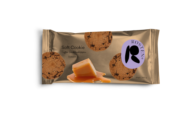Rosten soft cookie 160g toffee-suklaahippu gluteeniton