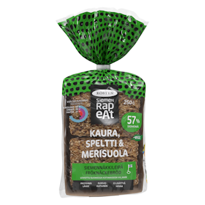 Rosten Kaura speltti & merisuola siemennäkkileipä 250g 1/4LAVA