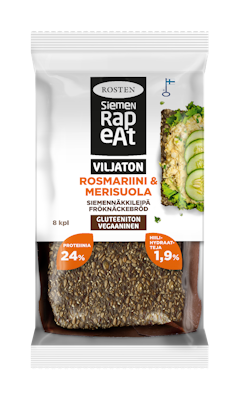 Rosten Siemenrapeat viljaton siemennäkkileipä rosmariini & merisuola 170g