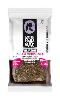 Rosten siemenrapeat viljaton siemennäkkileipä chia-merisuola 170g