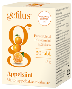 Gefilus Maitohappobakteeri-C-vitamiinivalmiste appelsiini 30 tabl. 13g