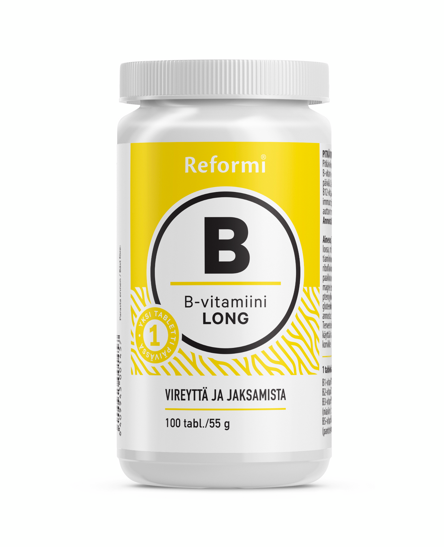 Reformi B-vitamin pitkävaikutteinen 100tabl/ 55g  ravintolisä