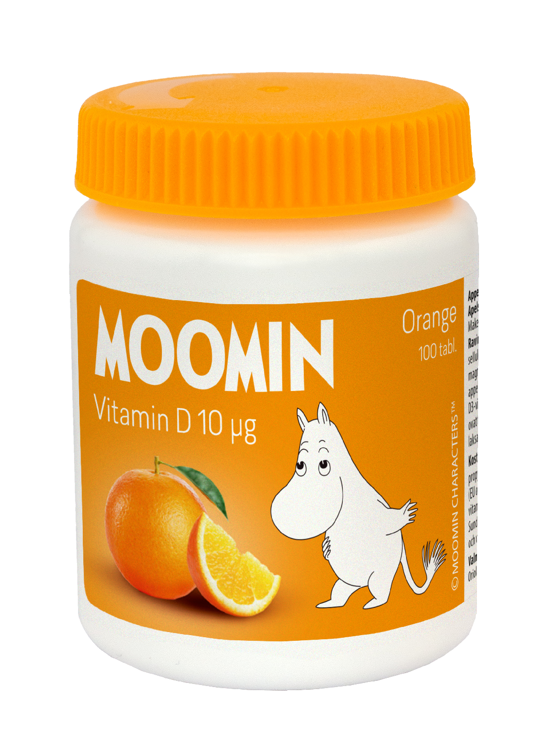 Moomin D-vitamin 10µg 100tabl. Xylitol-Orange