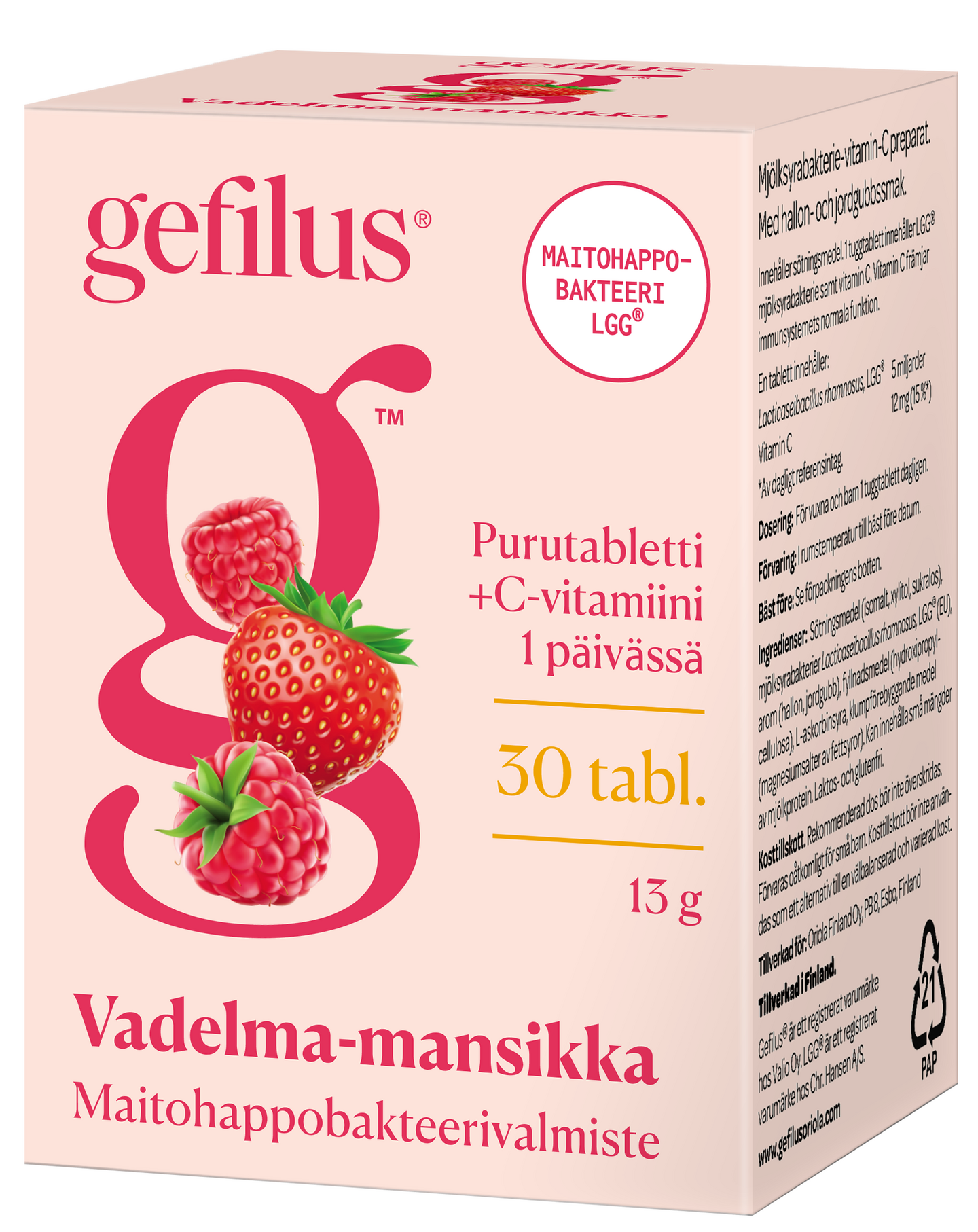 Gefilus purutabletti 30tabl 13g vad-mans